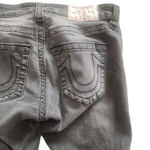 True Religion Grey Distressed Skinny Jean Size 26